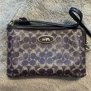 Coach Purple and Black Patterned Wristlet